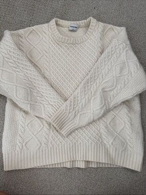 Sunday Best Off-White Cable Knit Pullover